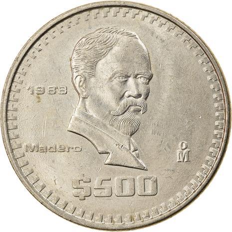 Mexico 500 Pesos | Francisco Ignacio Madero | Eagle | Snake Coin | KM529 | 1986 - 1992