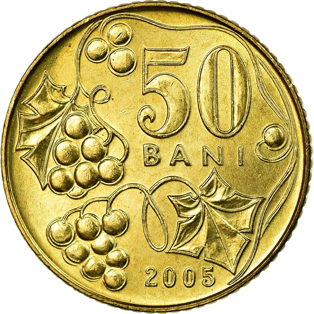 Moldova 50 Bani Coin | Eagle | Grapes | KM10 | 1997 - 2008