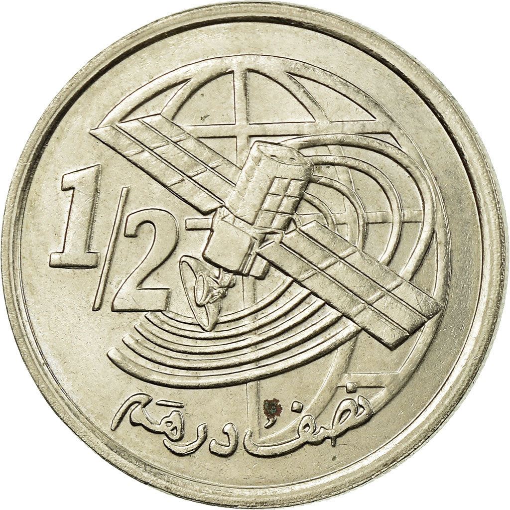 Morocco ½ Dirham Coin | Mohammed VI | Satellite 📡 | Technologies | Y116 | 2002