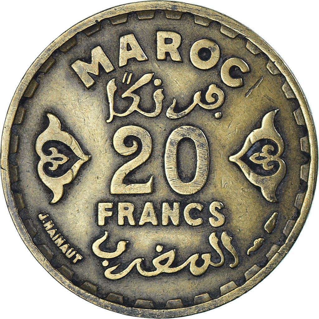 Morocco 20 Francs - Mohammed V Coin Y50 1952