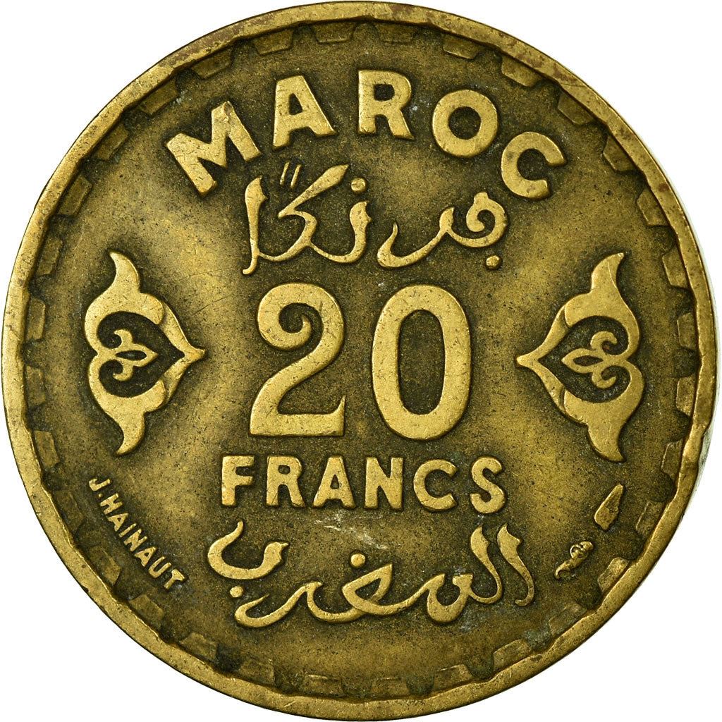 Morocco 20 Francs - Mohammed V Coin Y50 1952