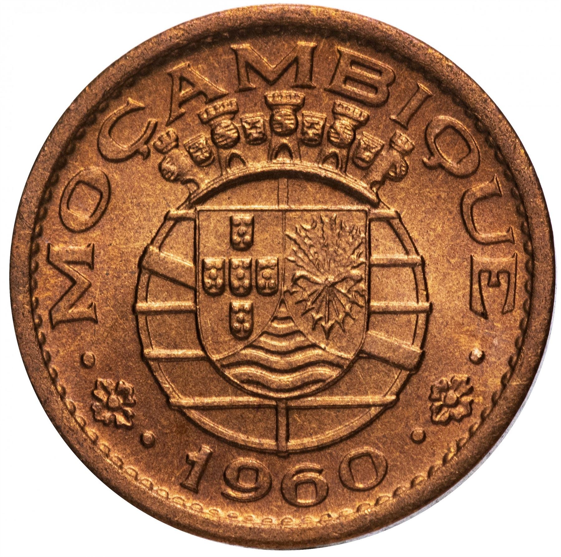 Mozambique 10 Centavos Coin | Military Order Of Christ | KM83 | 1960 - 1961