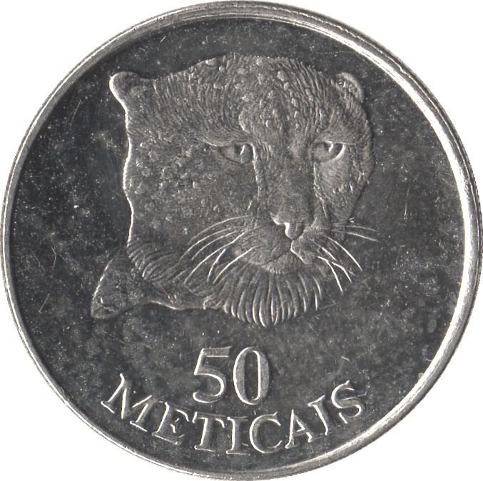 Mozambique 50 Meticais Coin | Leopard | KM119 | 1994