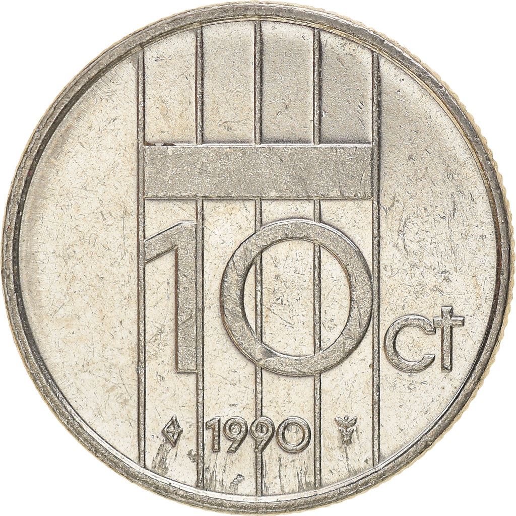 Netherlands 10 Cents Beatrix | Coin KM203 1982 - 2001