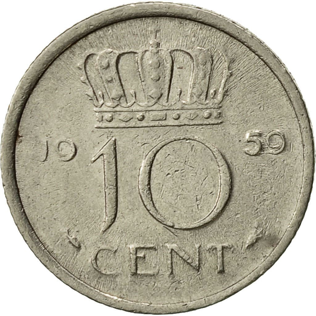 Netherlands 10 Cents Juliana | Coin KM182 1950 - 1980