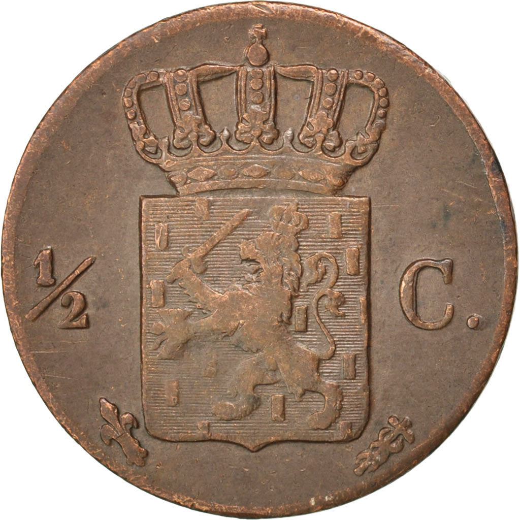 Netherlands | 1/2 Cent | Coin | Copper | 1841 - 1847 | D: 16 mm | W: 1.922 g