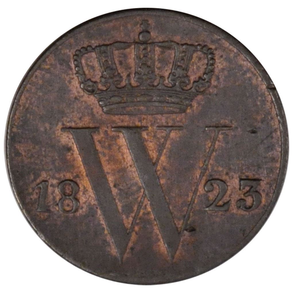 Netherlands | 1/2 Cent Coin | Crowned monogram of Willem I | 1818 - 1837