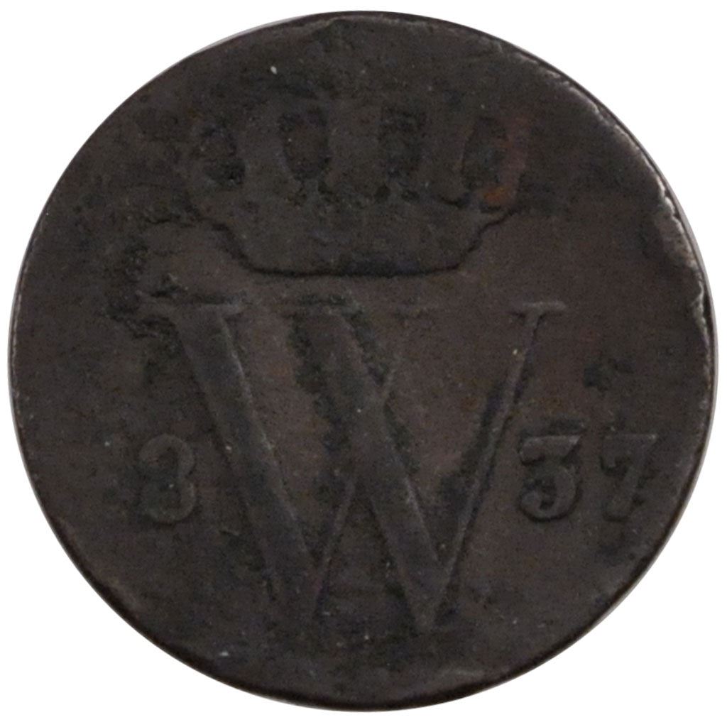 Netherlands | 1/2 Cent Coin | Crowned monogram of Willem I | 1818 - 1837