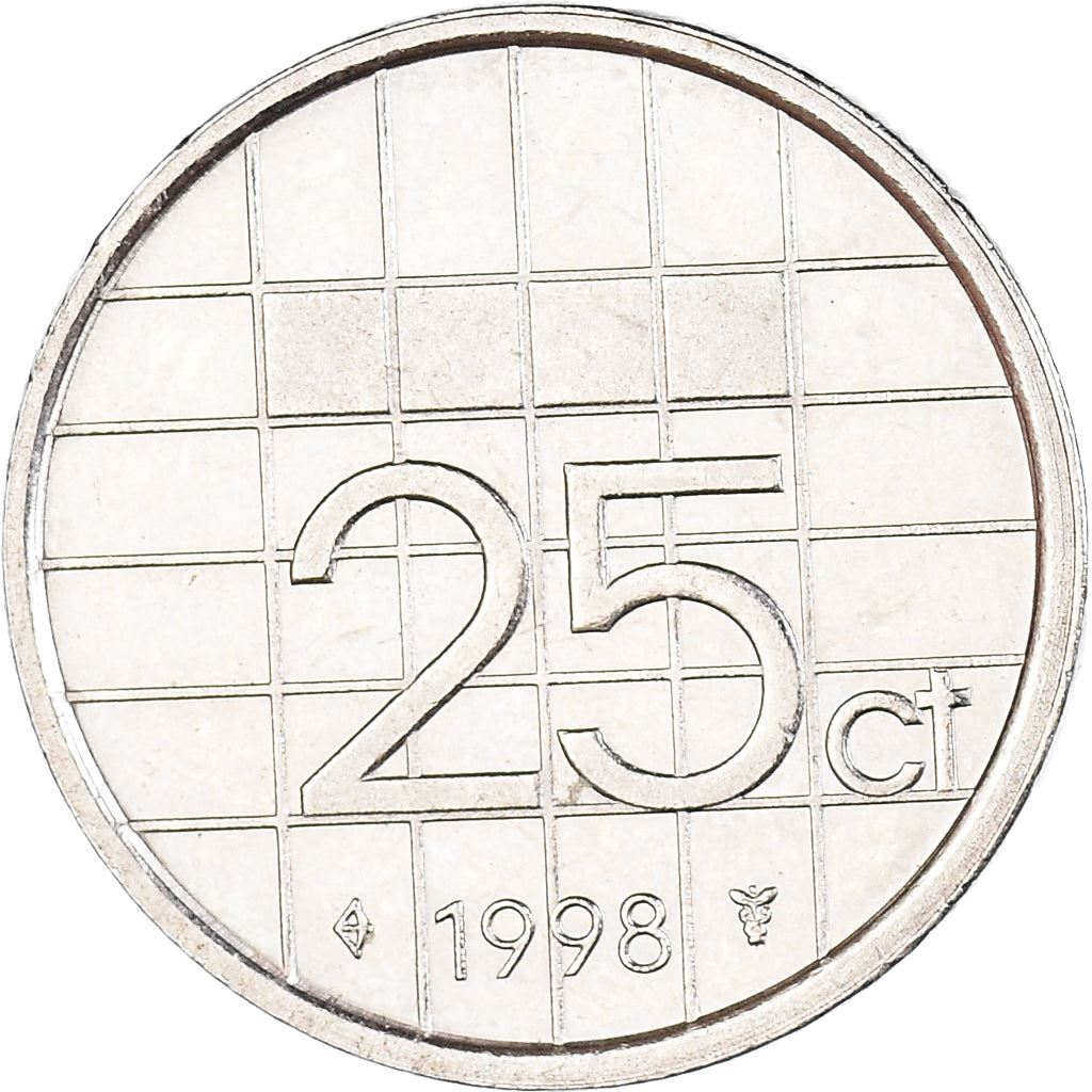 Netherlands 25 Cents Beatrix | Coin KM204 1982 - 2001