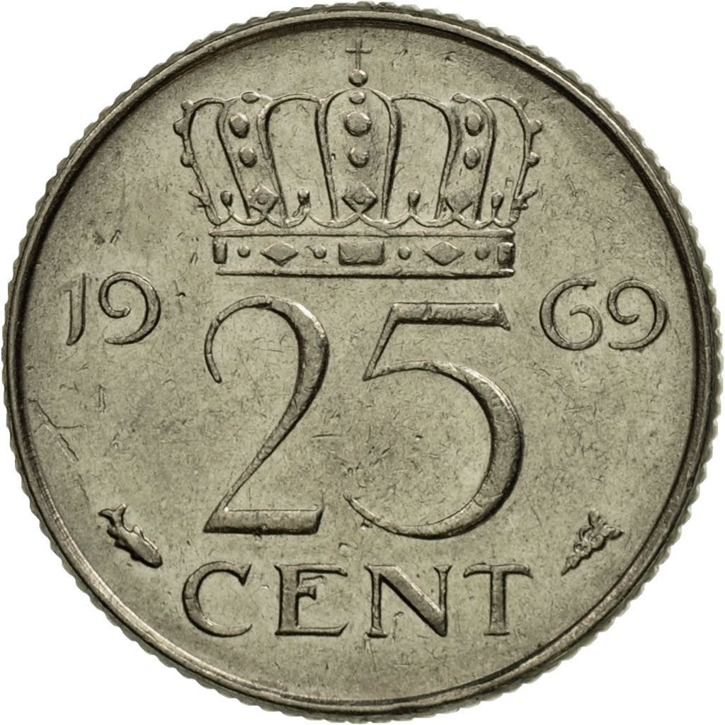 Netherlands 25 Cents Juliana | Coin KM183 1950 - 1980