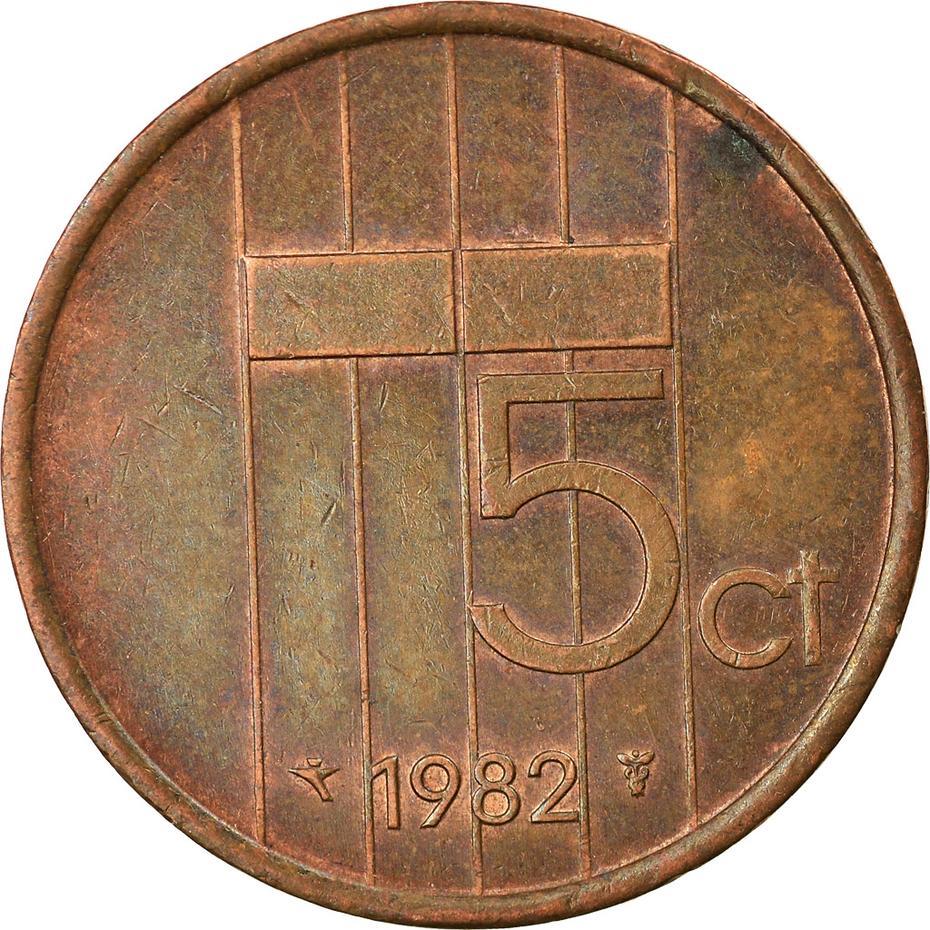 Netherlands 5 Cents Beatrix | Coin KM202 1982 - 2001