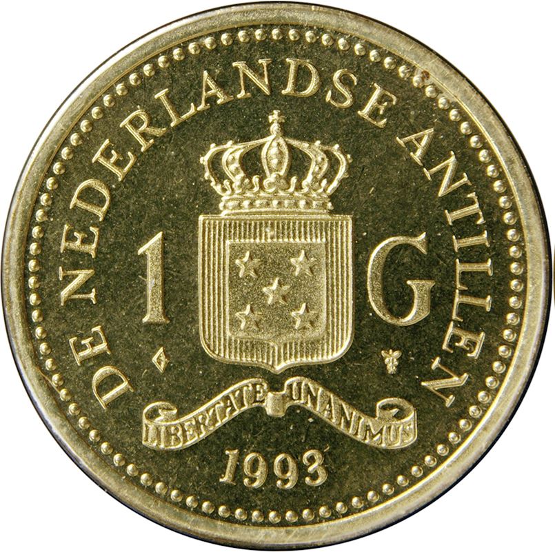 Netherlands Antillean Coin 1 Gulden | Queen Beatrix | KM37 | 1989 - 2013