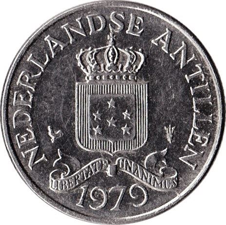 Netherlands Antilles 25 Cents Coin | Queen Juliana | Queen Beatrix | KM11 | 1970 - 1985