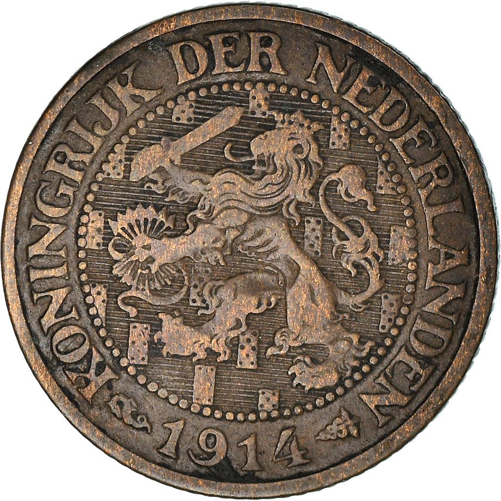 Netherlands Coin 1 Cent | Queen Wilhelmina | Lion | KM152 | 1913 - 1941