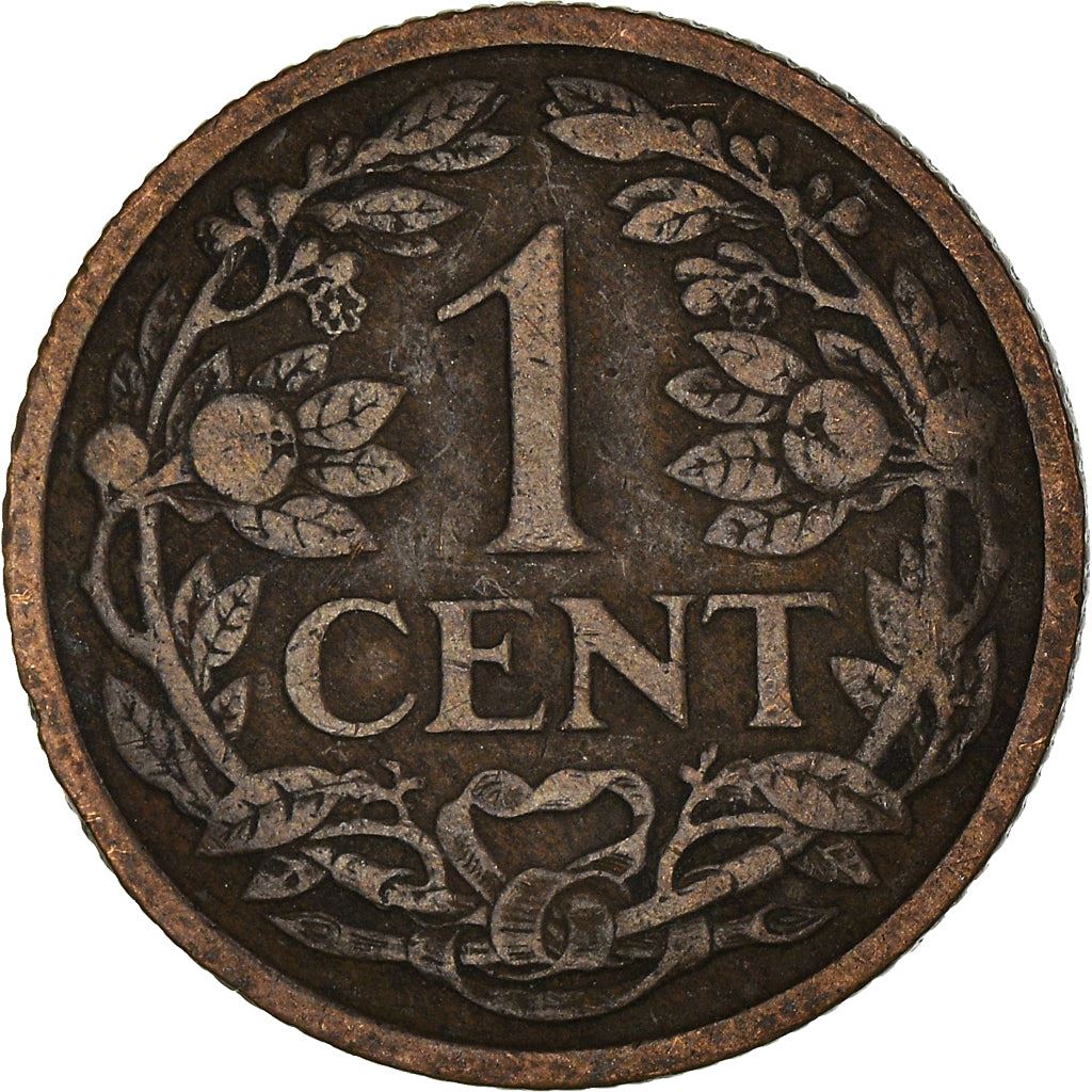 Netherlands Coin 1 Cent | Queen Wilhelmina | Lion | KM152 | 1913 - 1941