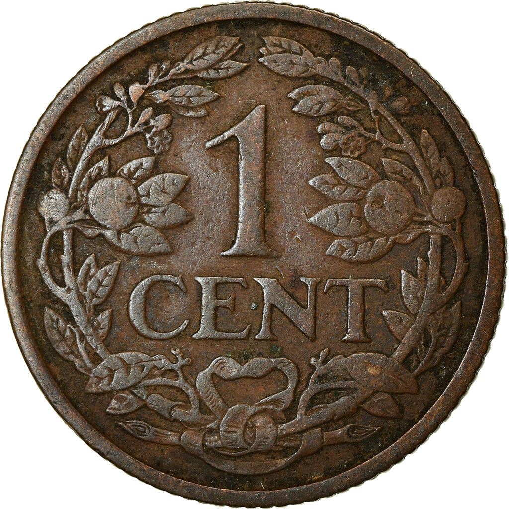 Netherlands Coin 1 Cent | Queen Wilhelmina | Lion | KM152 | 1913 - 1941