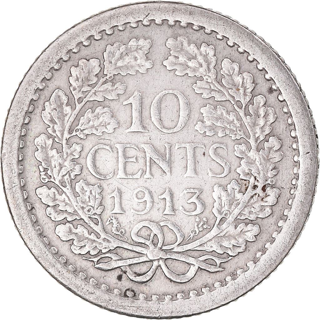 Netherlands Coin 10 Cents | Queen Wilhelmina | KM145 | 1910 - 1925