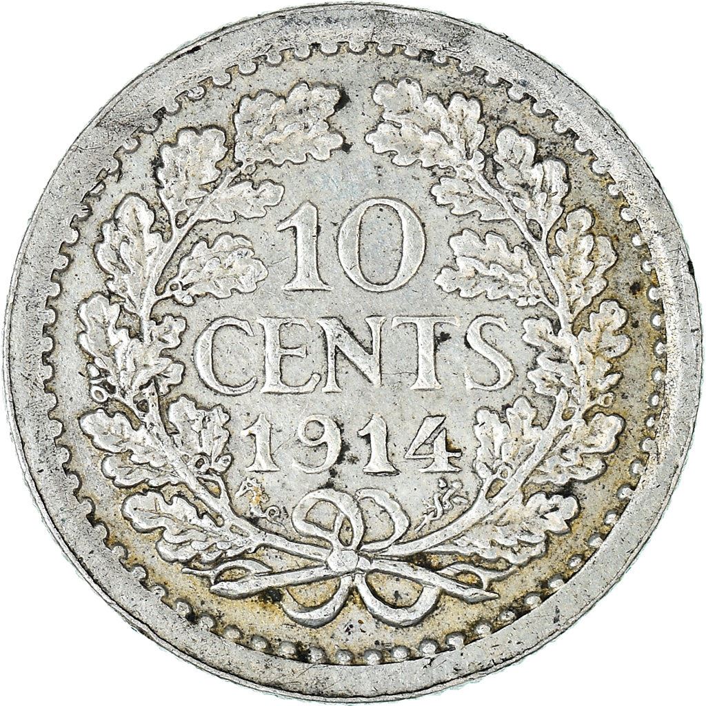 Netherlands Coin 10 Cents | Queen Wilhelmina | KM145 | 1910 - 1925