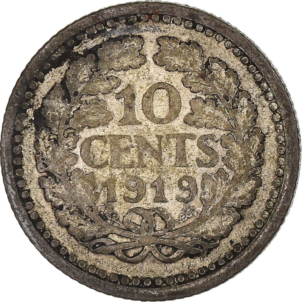 Netherlands Coin 10 Cents | Queen Wilhelmina | KM145 | 1910 - 1925