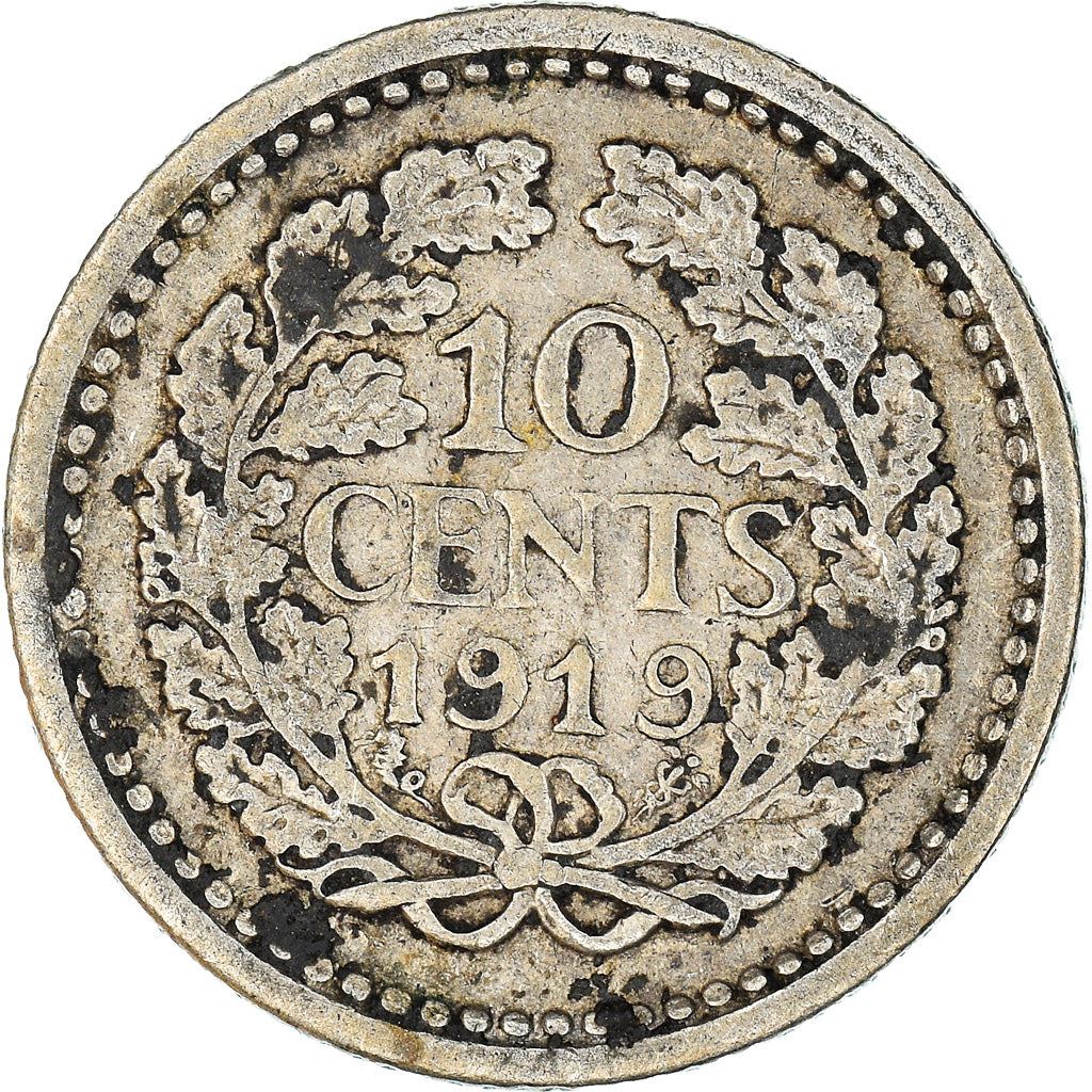 Netherlands Coin 10 Cents | Queen Wilhelmina | KM145 | 1910 - 1925