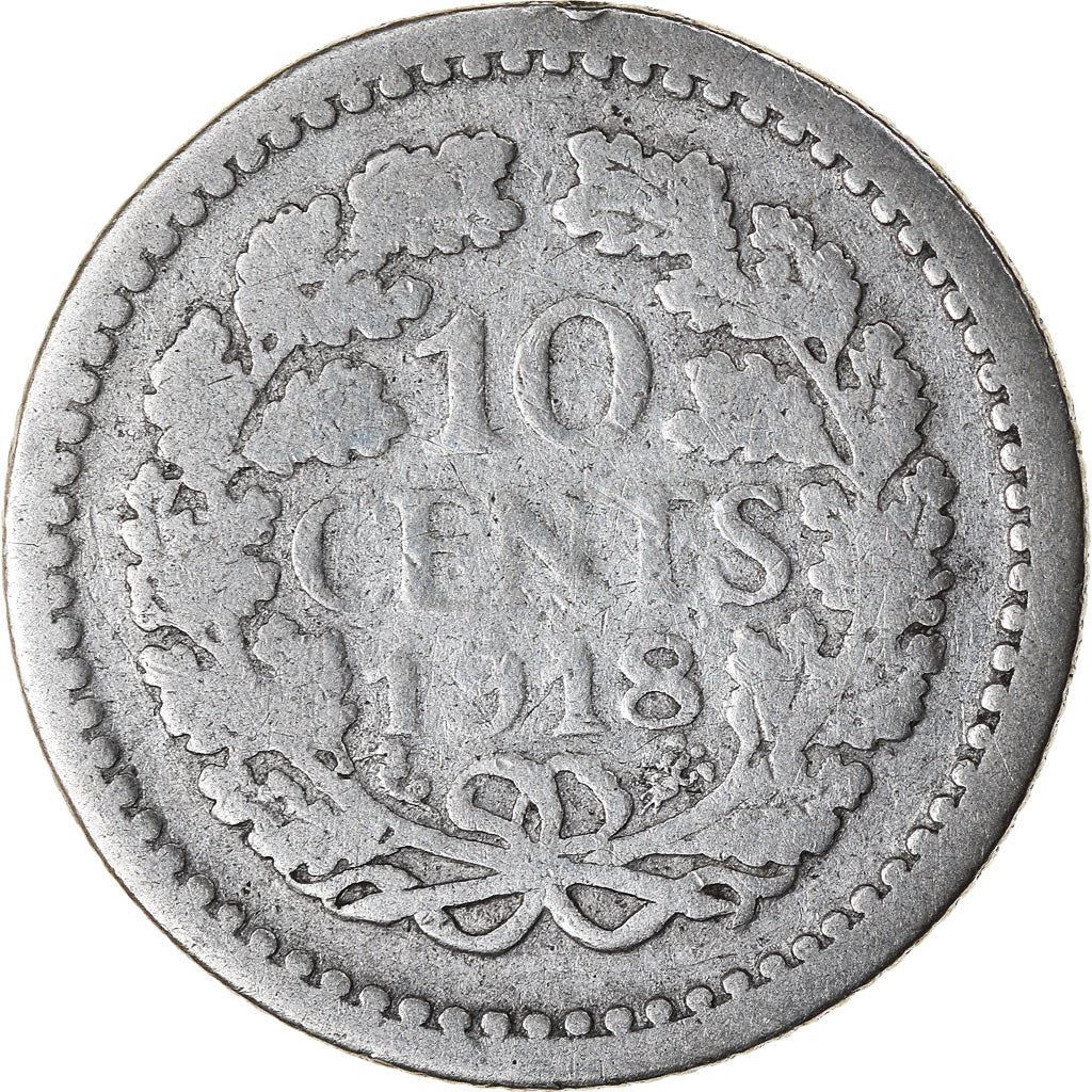 Netherlands Coin 10 Cents | Queen Wilhelmina | KM145 | 1910 - 1925