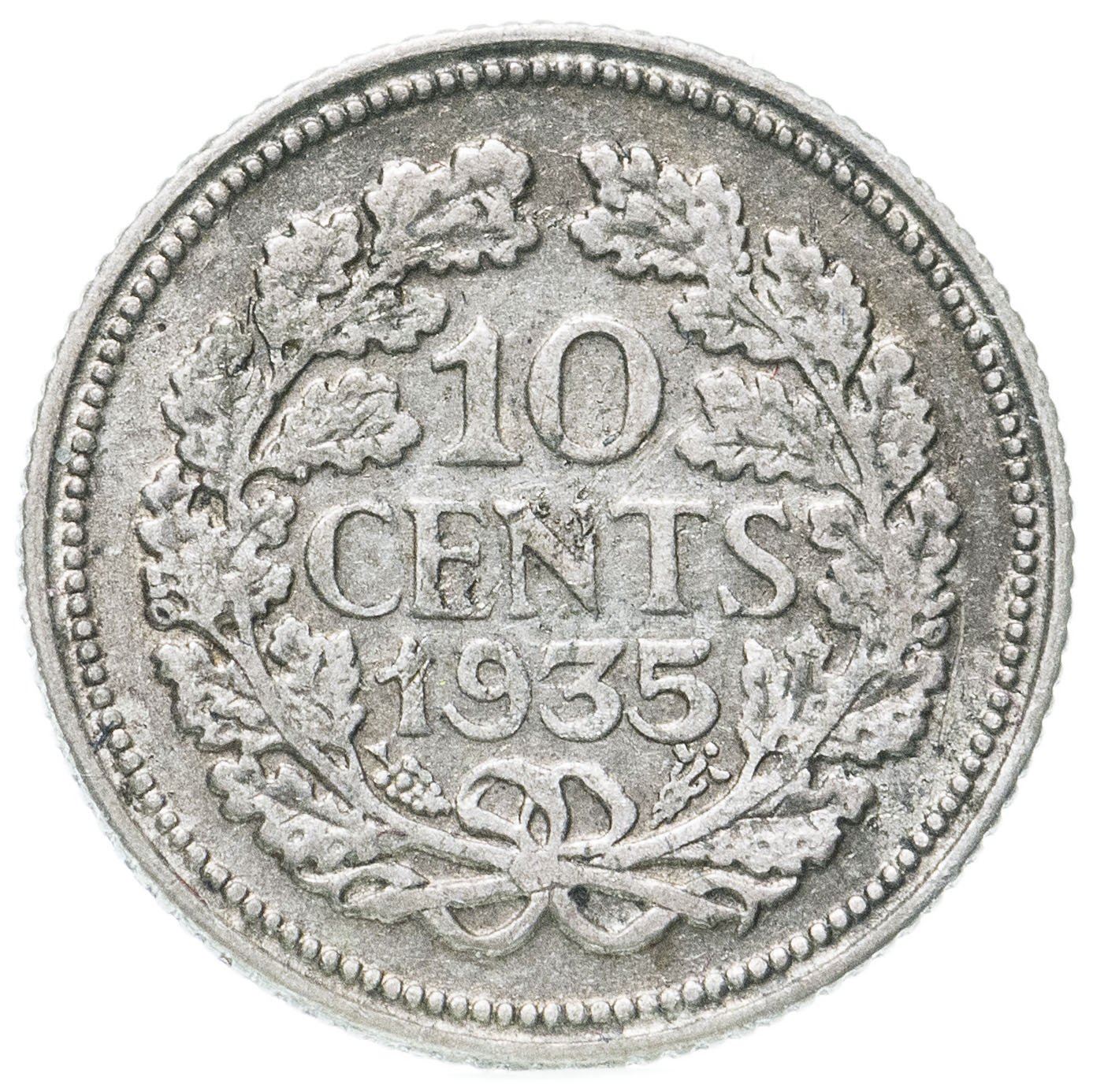 Netherlands Coin 10 Cents | Queen Wilhelmina | KM163 | 1926 - 1945