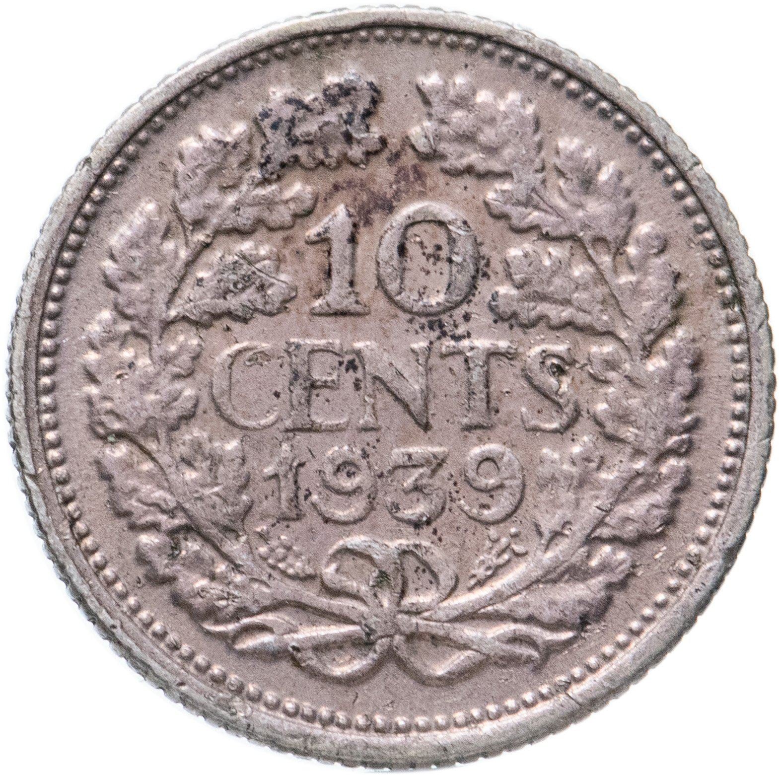 Netherlands Coin 10 Cents | Queen Wilhelmina | KM163 | 1926 - 1945