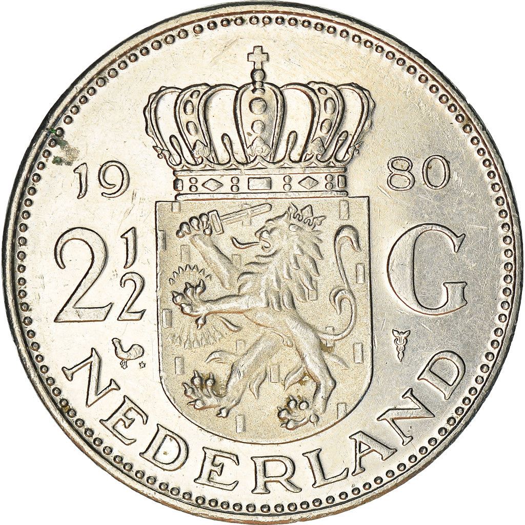 Netherlands Coin 2½ Gulden | Queen Juliana | KM191 | 1969 - 1980