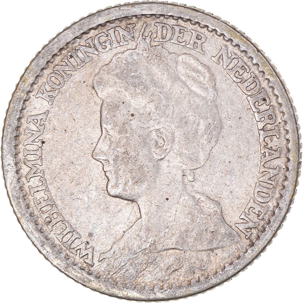 Netherlands Coin 25 Cents | Queen Wilhelmina | KM146 | 1910 - 1925