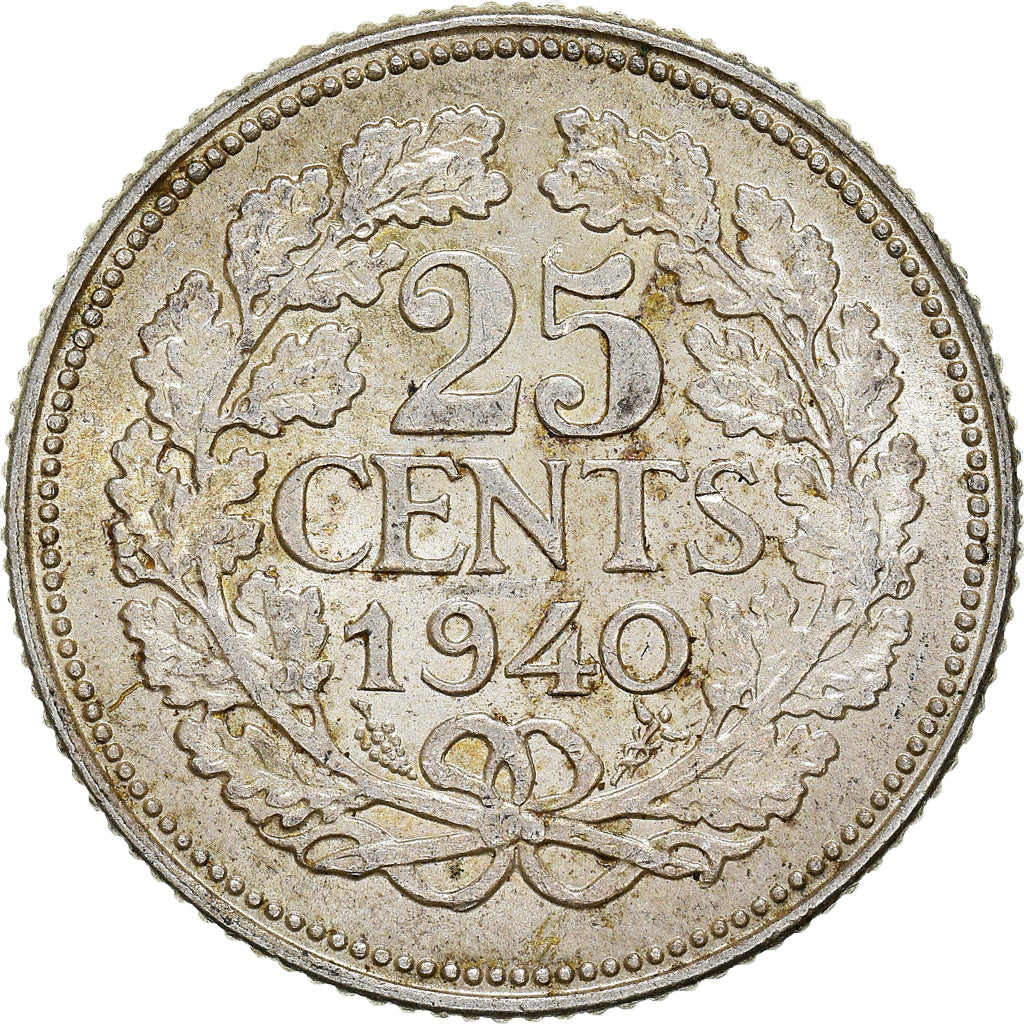 Netherlands Coin 25 Cents | Queen Wilhelmina | KM164 | 1926 - 1945