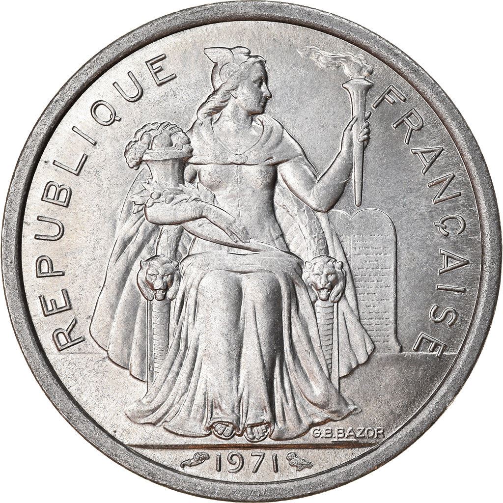 New Caledonia 2 Francs Coin 1971 KM 9