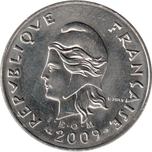 New Caledonia 20 Francs Coin 2006 - 2018 KM 12a