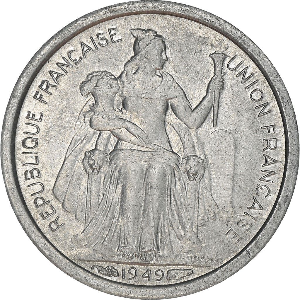 New Caledonia 50 Centimes Union Française Coin 1949 KM 1