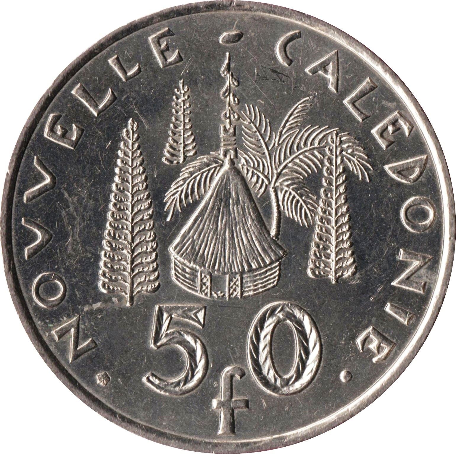 New Caledonia 50 Francs Coin 1972 - 2005 KM 13