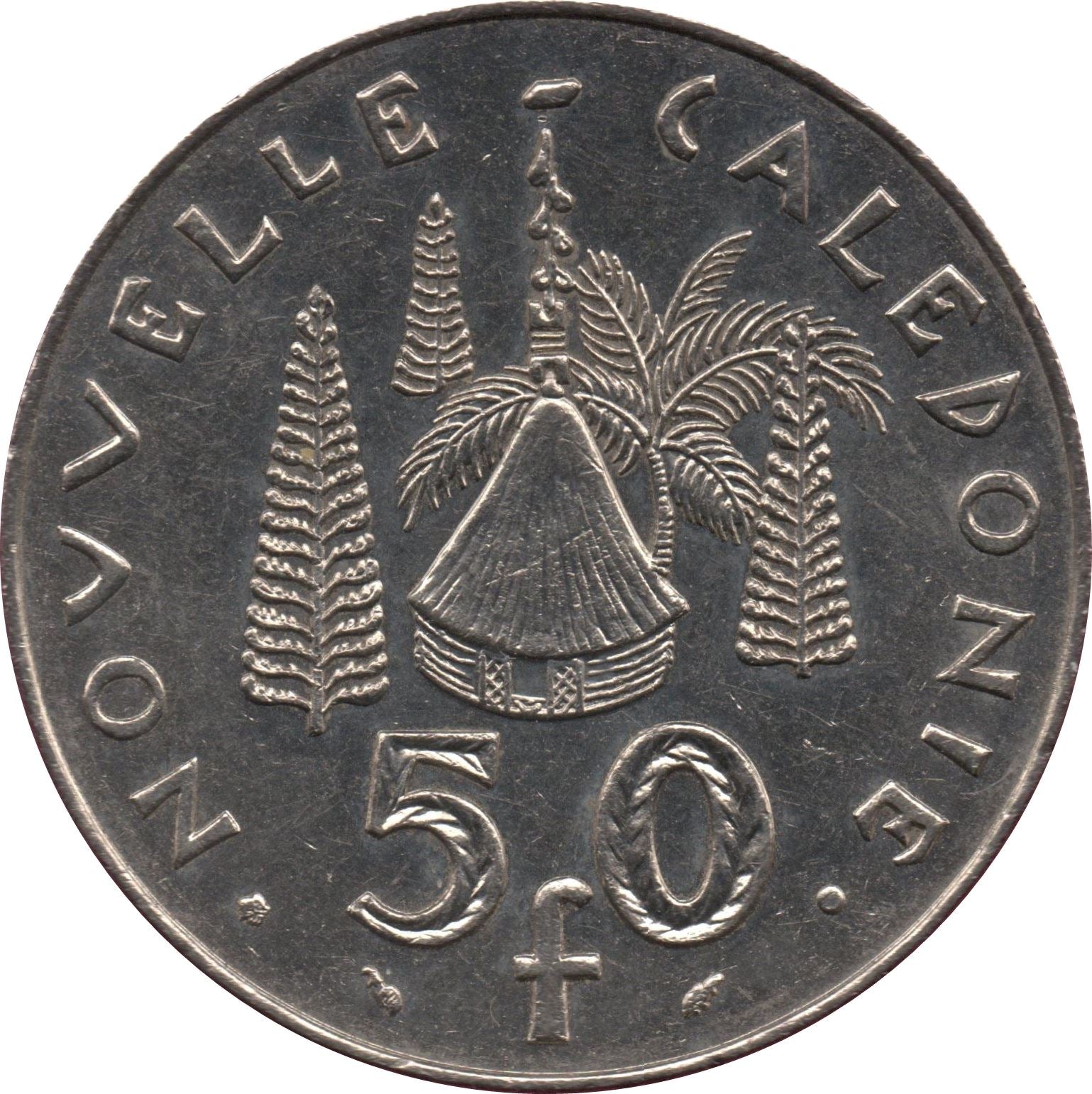 New Caledonia 50 Francs Coin 1972 - 2005 KM 13