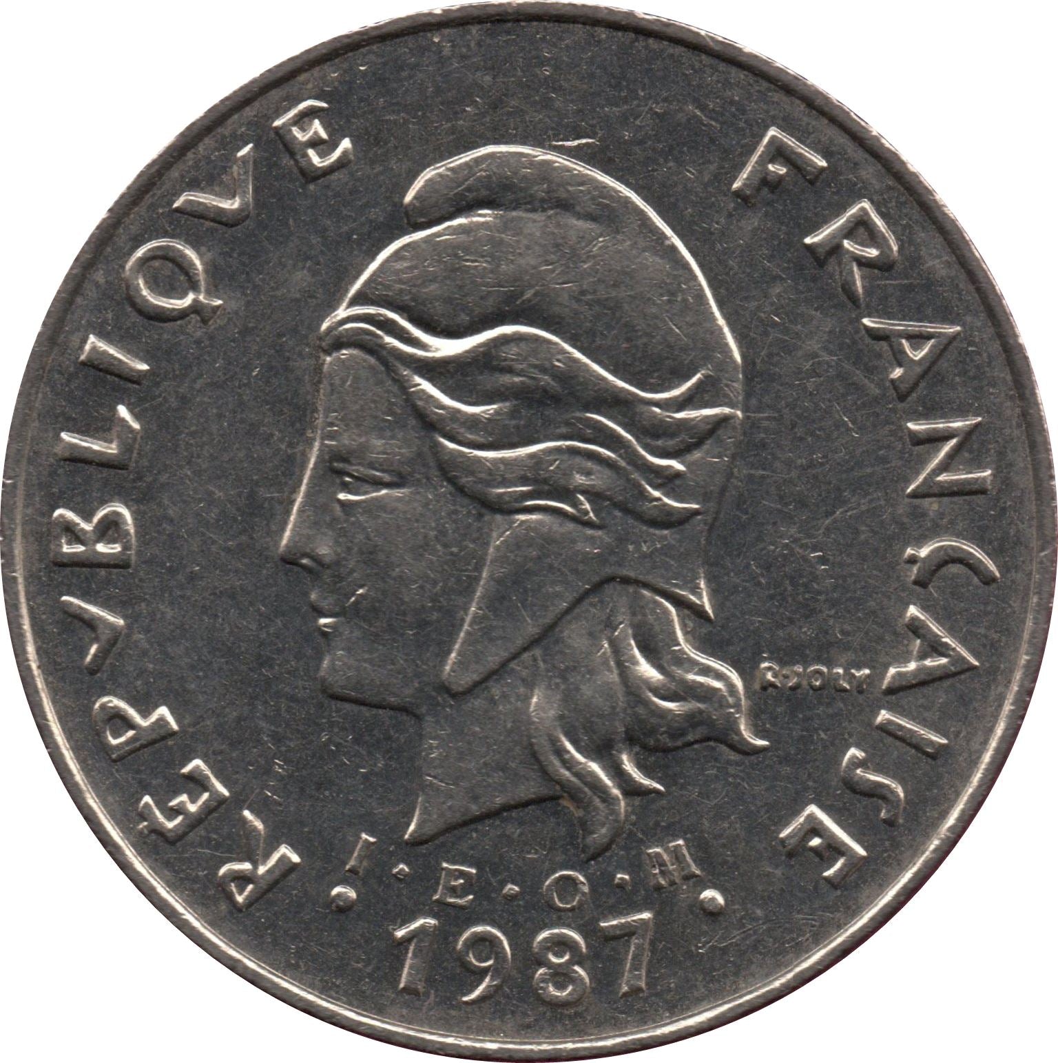 New Caledonia 50 Francs Coin 1972 - 2005 KM 13