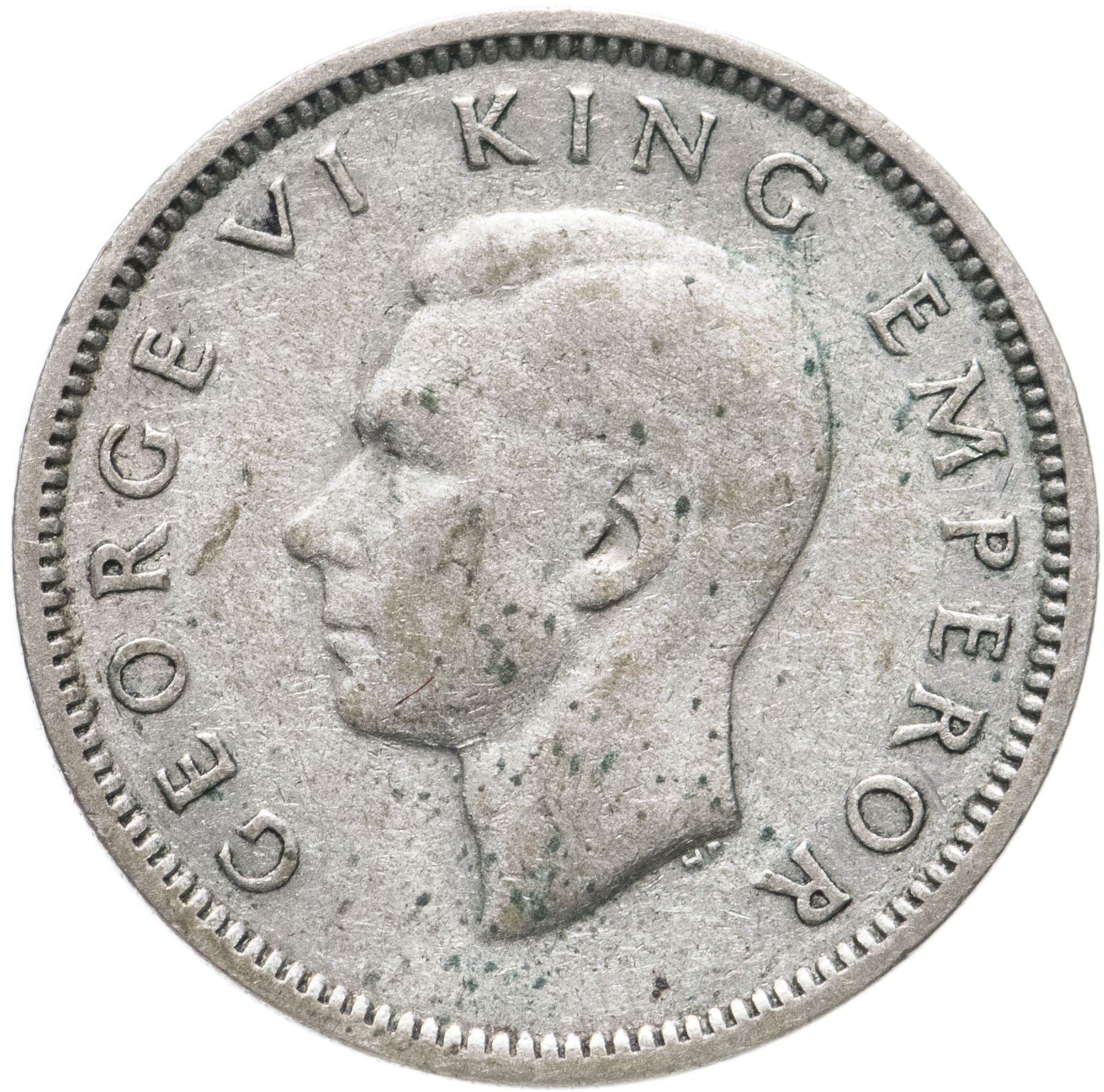 New Zealand 6 Pence Coin | King George VI | Huia Bird | KM8 | 1937 - 1946