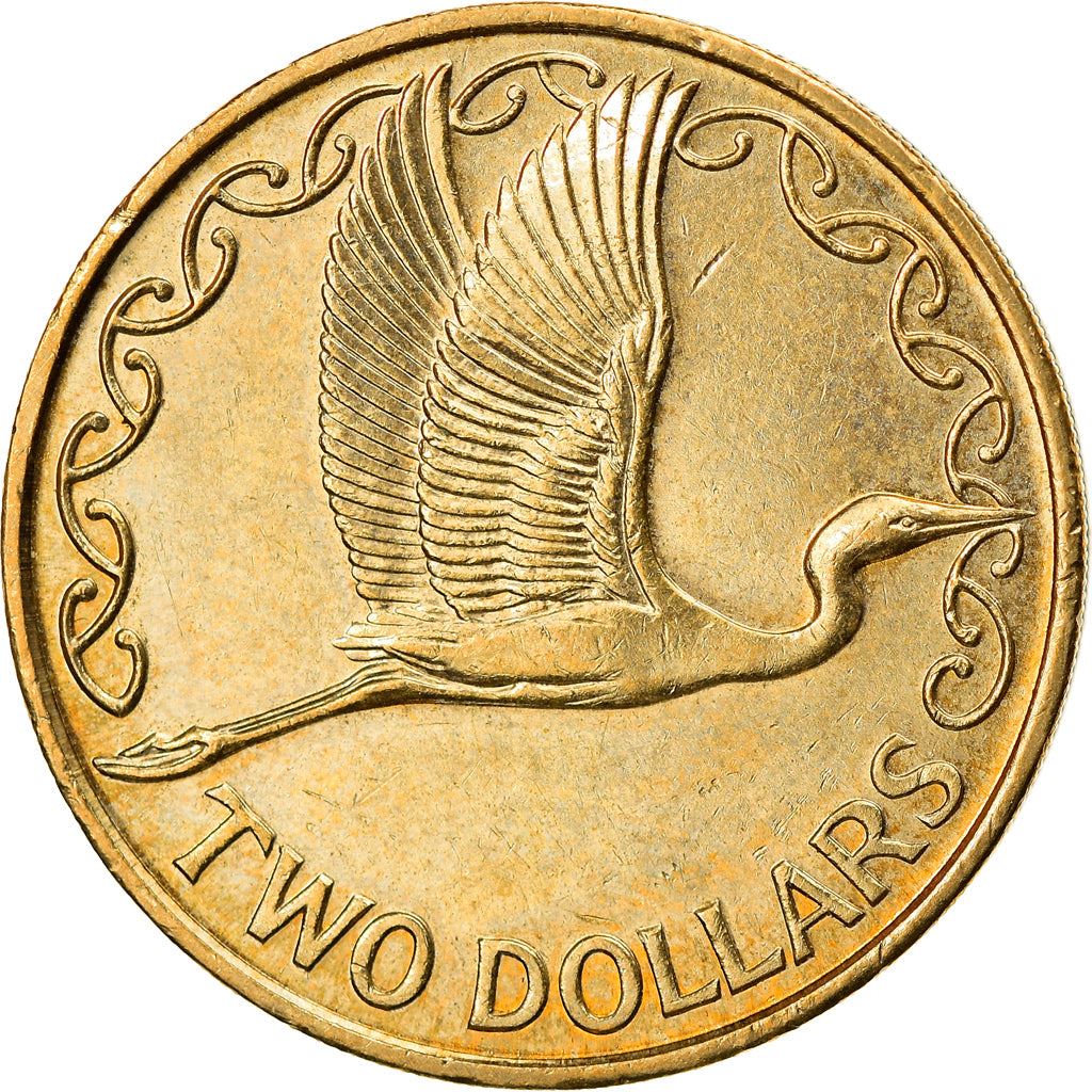 New Zealand Coin New Zealander 2 Dollars Coin | Queen Elizabeth II | Great Egret | KM121 | 1999 - 2021