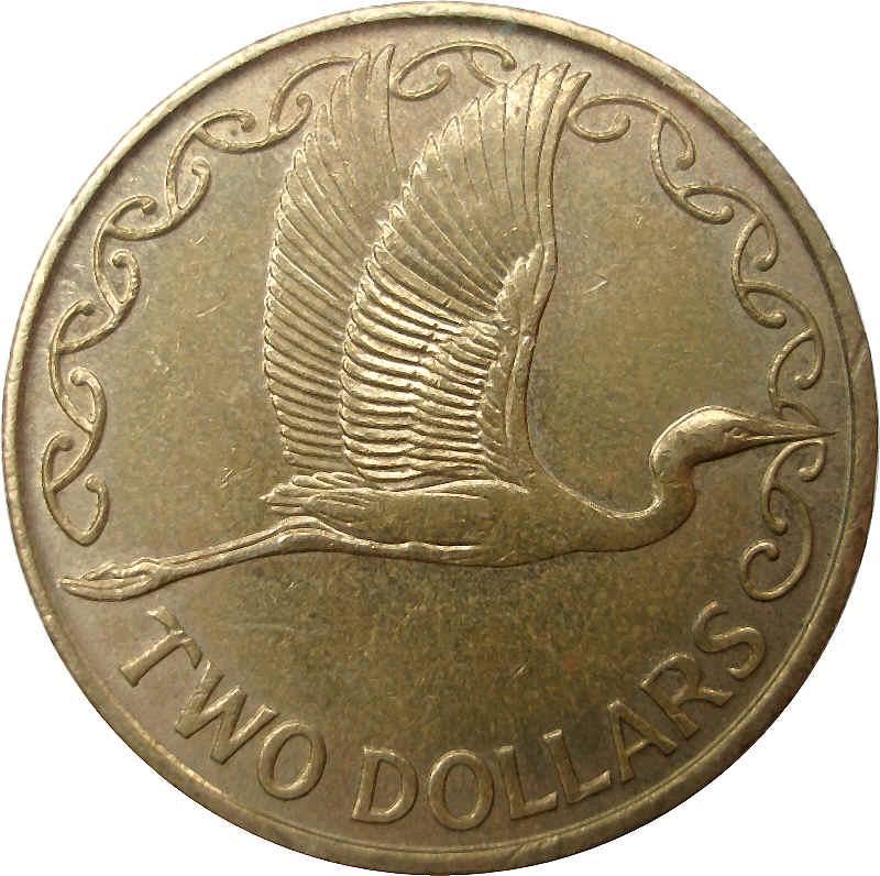 New Zealand Coin New Zealander 2 Dollars Coin | Queen Elizabeth II | Great Egret | KM121 | 1999 - 2021