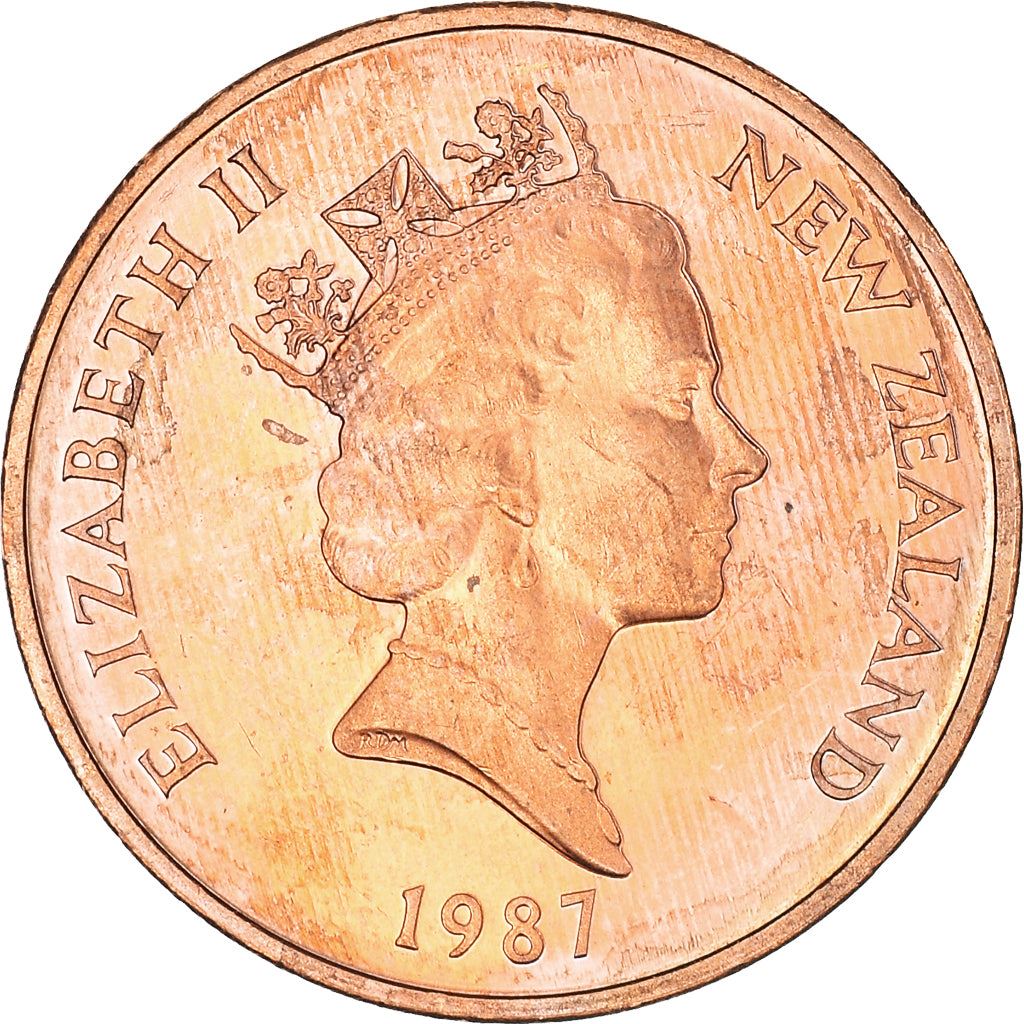 New Zealander 2 Cents Coin | Queen Elizabeth II | Kowhai Flowers | KM59 | 1986 - 1988