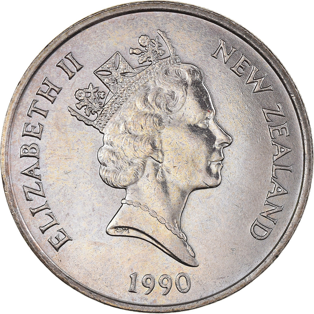 New Zealander 20 Cents Coin | Queen Elizabeth II | Pukaki - Ngati Whakaue Chief | KM81 | 1990 - 1998