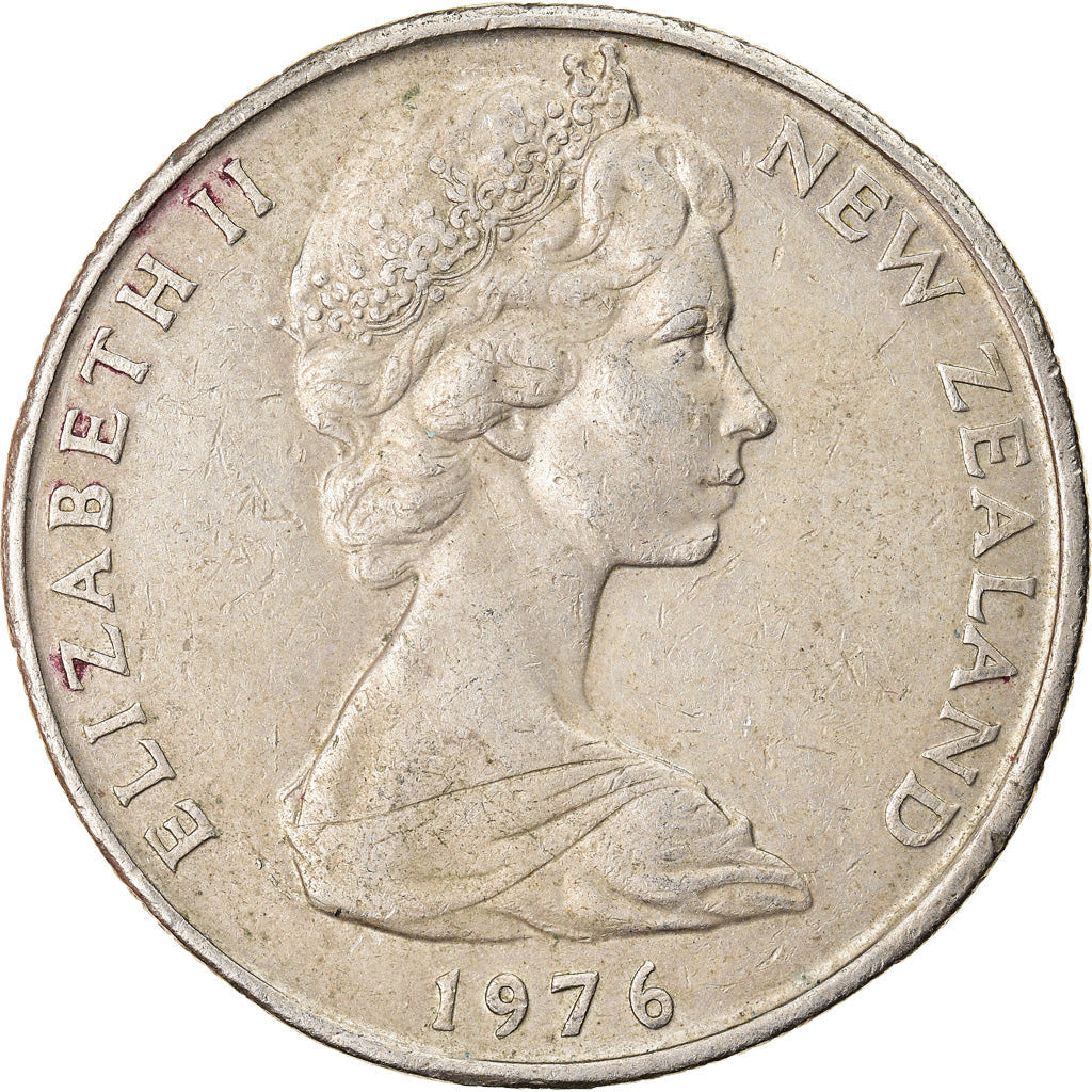 New Zealander 50 Cents Coin | Queen Elizabeth II | Captain James Cook | HMS Endeavour | KM37 | 1967 - 1985