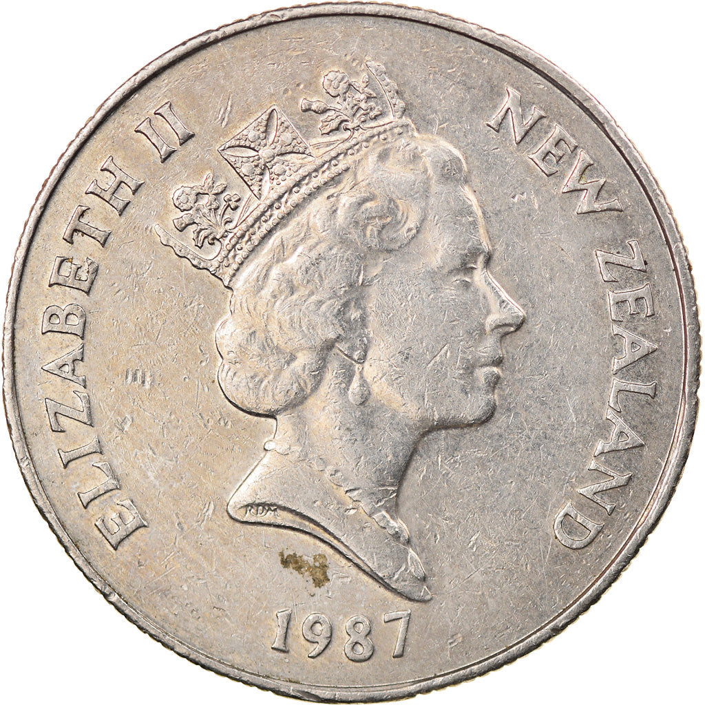 New Zealander 50 Cents Coin | Queen Elizabeth II | Captain James Cook | HMS Endeavour | KM63 | 1986 - 1998