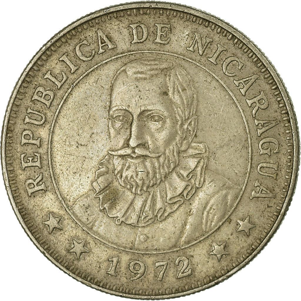 Nicaragua | 1 Cordoba Coin | Explorer | Sun | Volcanos | Km:26 | 1972