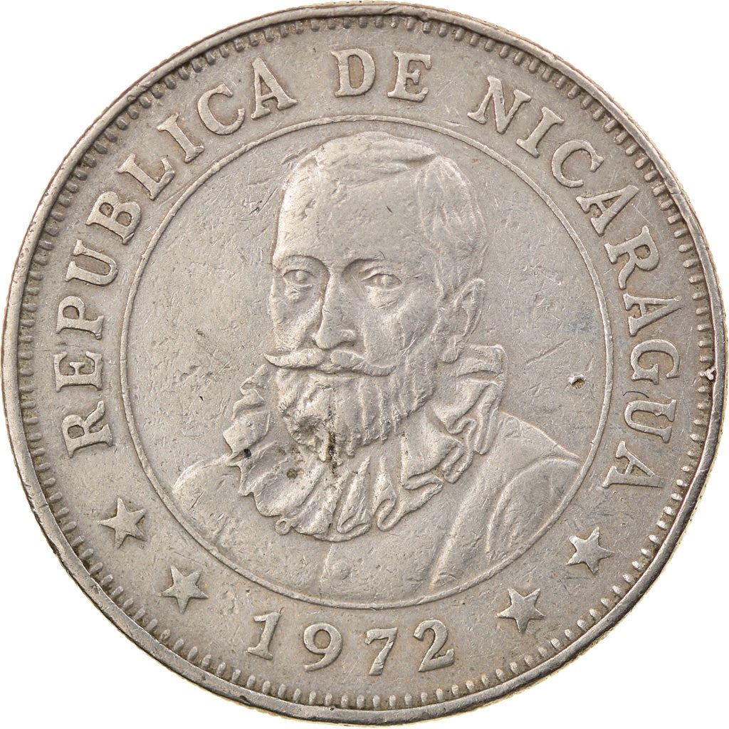 Nicaragua | 1 Cordoba Coin | Explorer | Sun | Volcanos | Km:26 | 1972