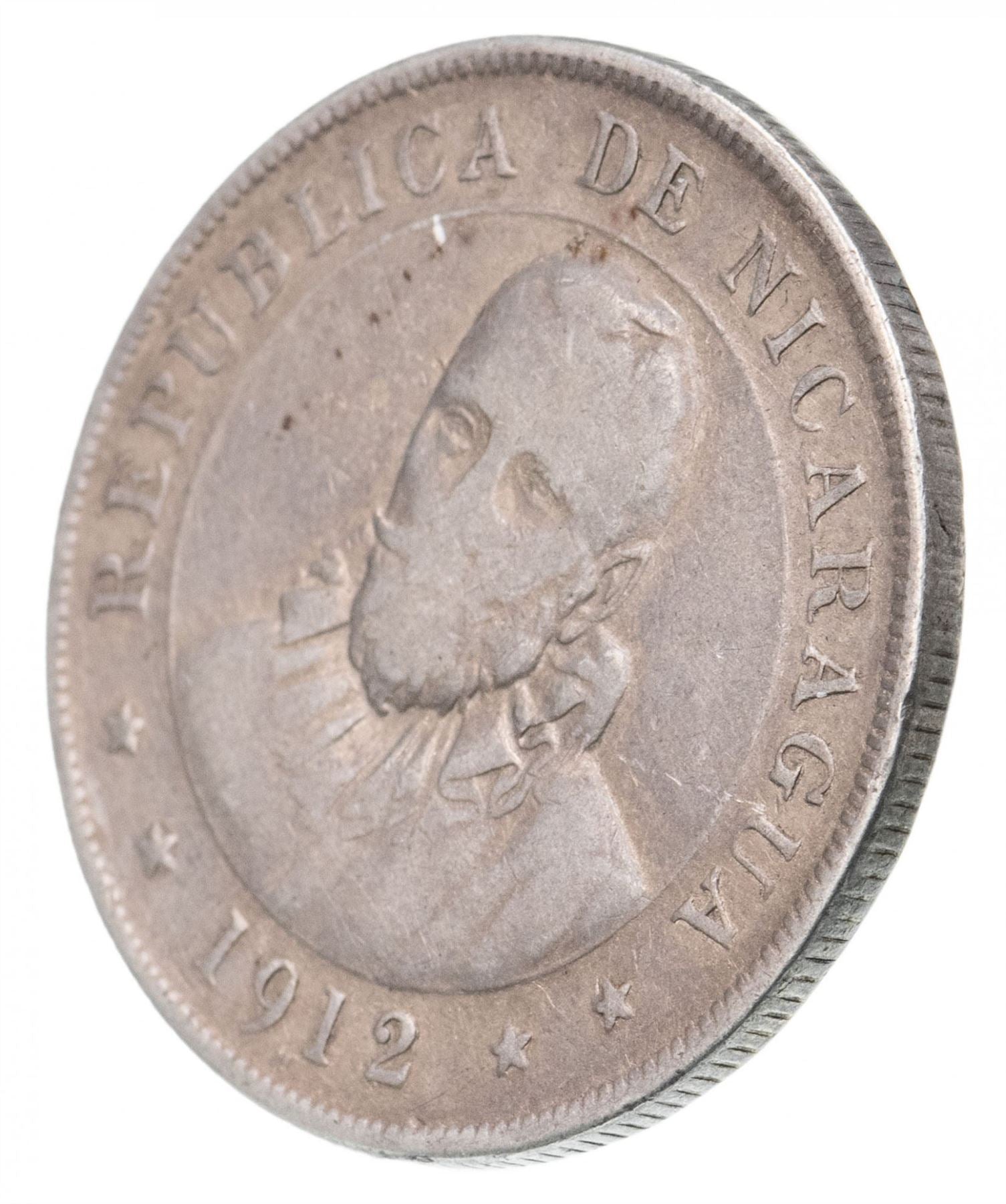 Nicaragua Coin Nicaraguan 50 Centavos Coin | Francisco Hernandez de Cordoba | Volcanoe | KM15 | 1912 - 1929