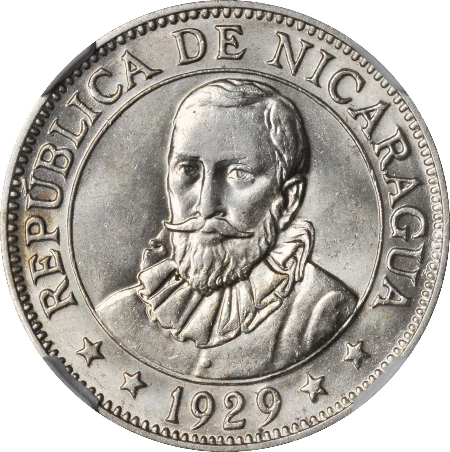 Nicaragua Coin Nicaraguan 50 Centavos Coin | Francisco Hernandez de Cordoba | Volcanoe | KM15 | 1912 - 1929