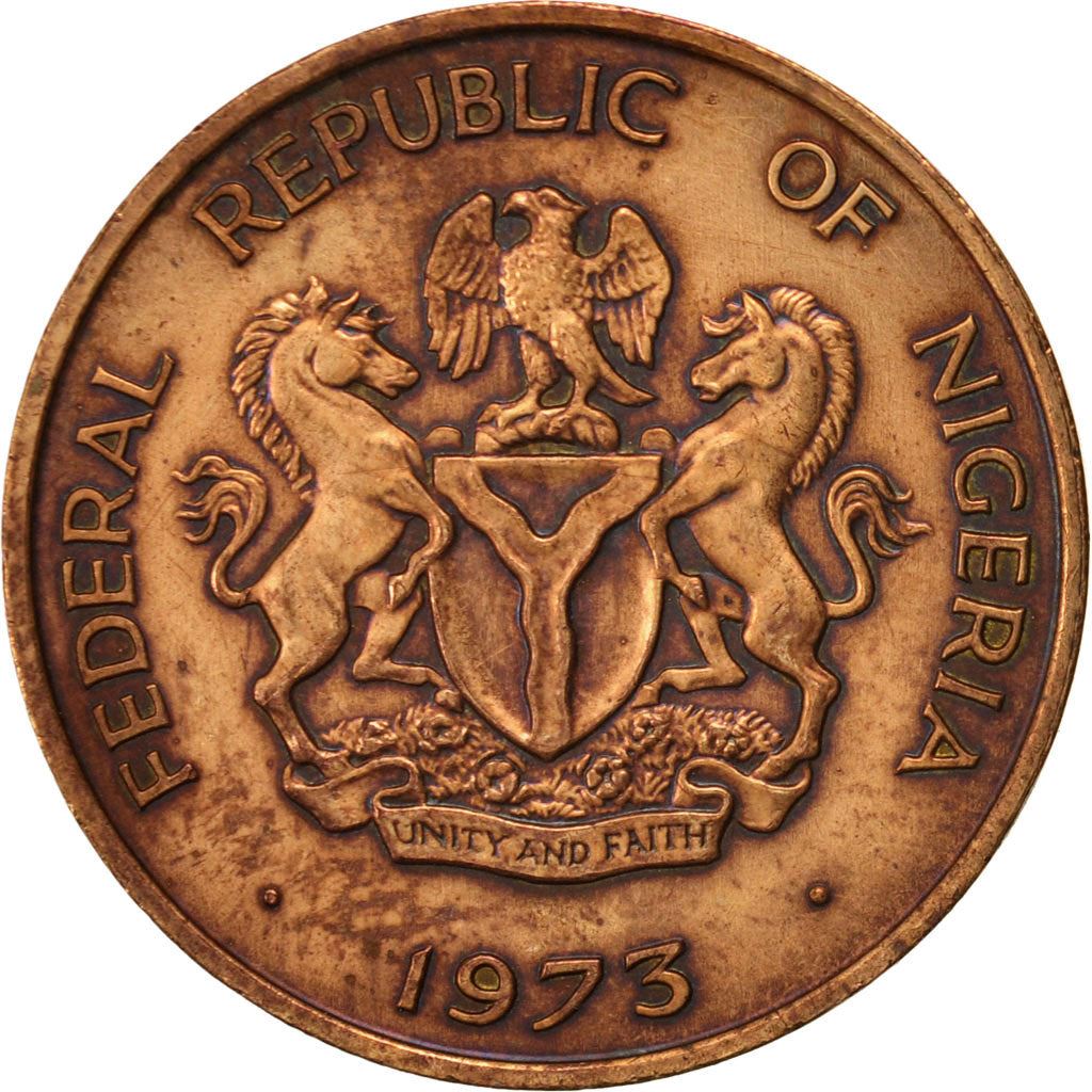 Nigeria | 1 Kobo Coin | Oil wells | Km:8.1 | 1973 - 1974