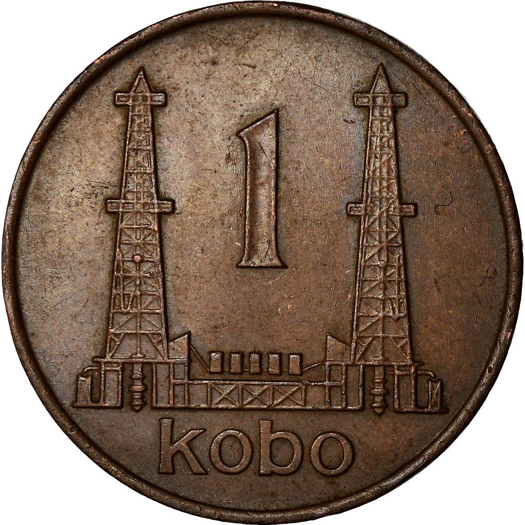 Nigeria | 1 Kobo Coin | Oil wells | Km:8.1 | 1973 - 1974