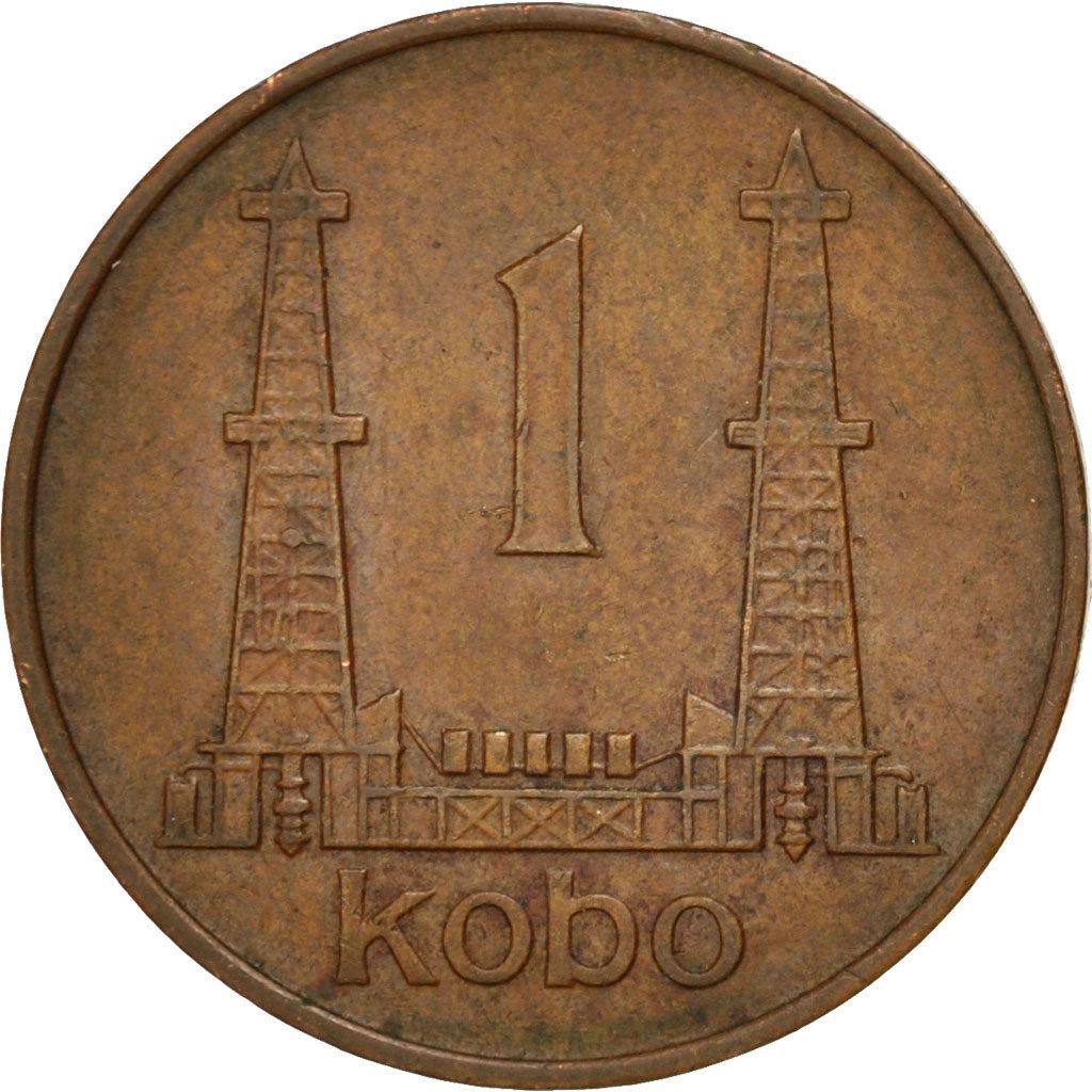 Nigeria | 1 Kobo Coin | Oil wells | Km:8.1 | 1973 - 1974